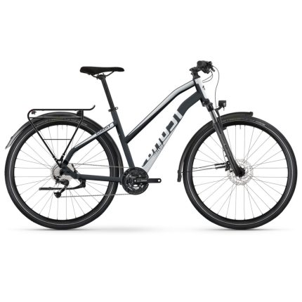 Ghost SQUARE TREKKING Essential Mid - Women Touring Bike - 2024 - metallic black / urban grey matt