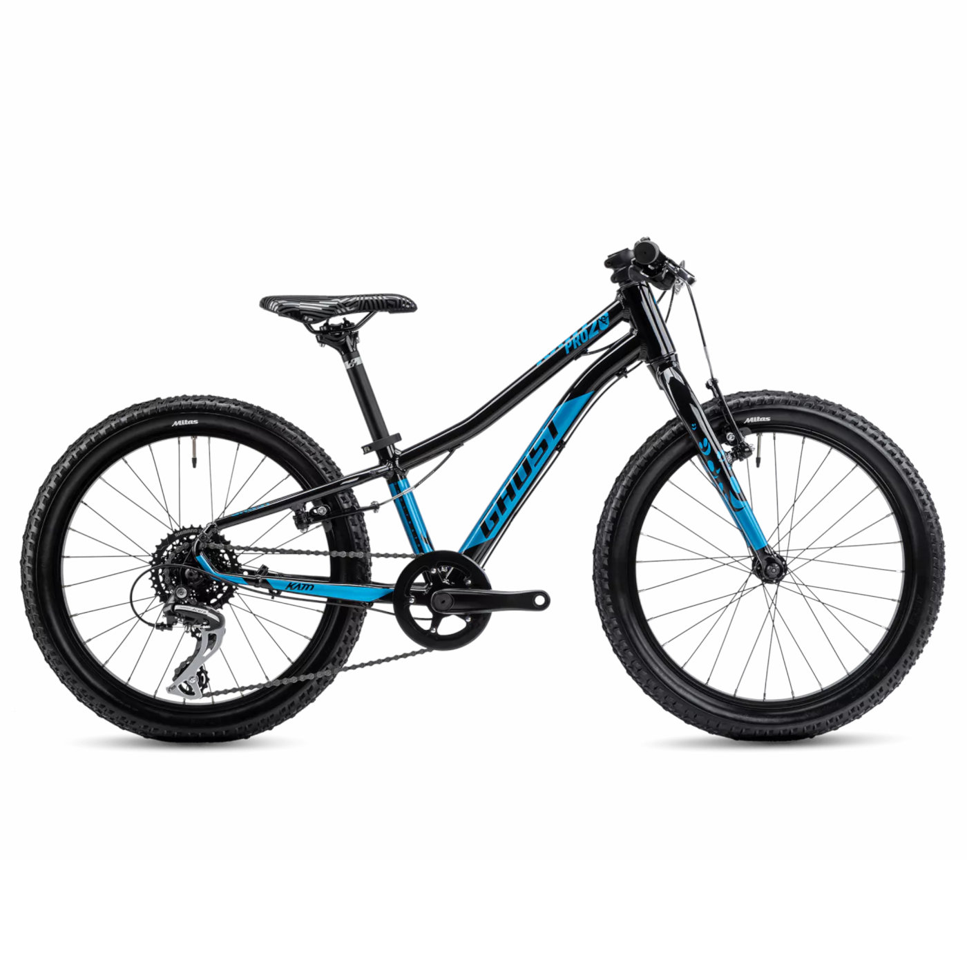 93ka1200-ghost-kato-20-pro-black-blue-1494553.jpg Ghost KATO PRO - 20" Kids Bike - 2024 - black / ocean candy glossy - Image 1