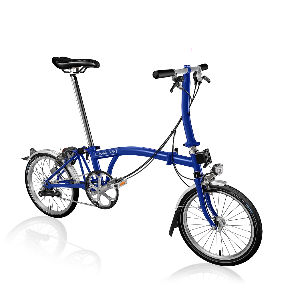 c-line-utility-3-speed-low-bar-standard-seatpost-dynamo-picadilly-blue-matt-1-1219974.jpg Brompton C Line Utility - 3-Speed - Low Bar - Standard Seatpost - Dynamo - 16" Folding Bike - 2022 - picadilly blue matt - Image 1