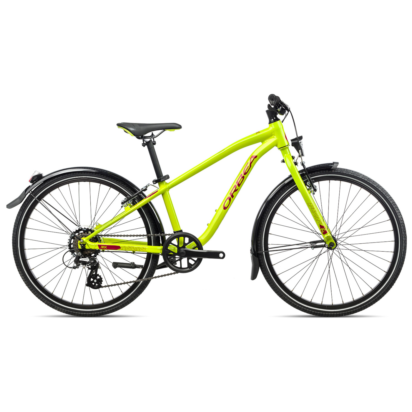m010ttcc-i6-side-orbea-mx-24-park-1-1409034.jpg Orbea MX 24 PARK - 24" Kids Bike - 2023 - Lime Green - Red (gloss) - Image 1