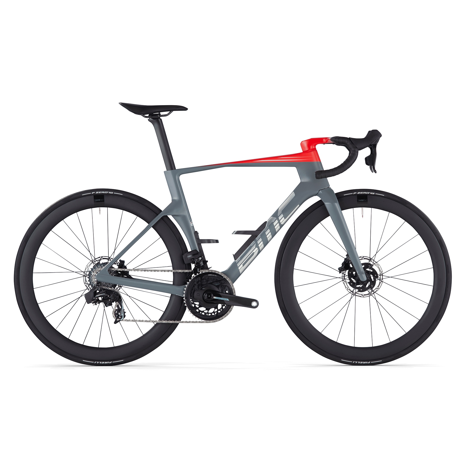 teammachine-r01-three-iron-grey-neon-red-1-1568672.jpg BMC TEAMMACHINE R 01 THREE - Carbon Roadbike - 2024 - iron grey / neon red - Image 1